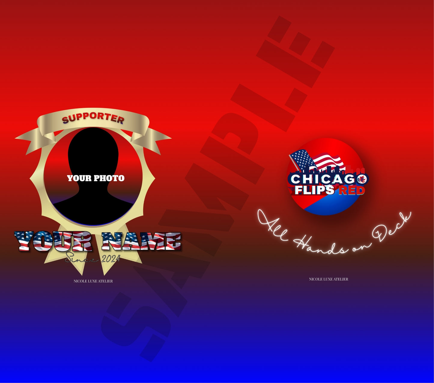 Chicago Flips Red "All Hands on Deck" Drinkware Custom