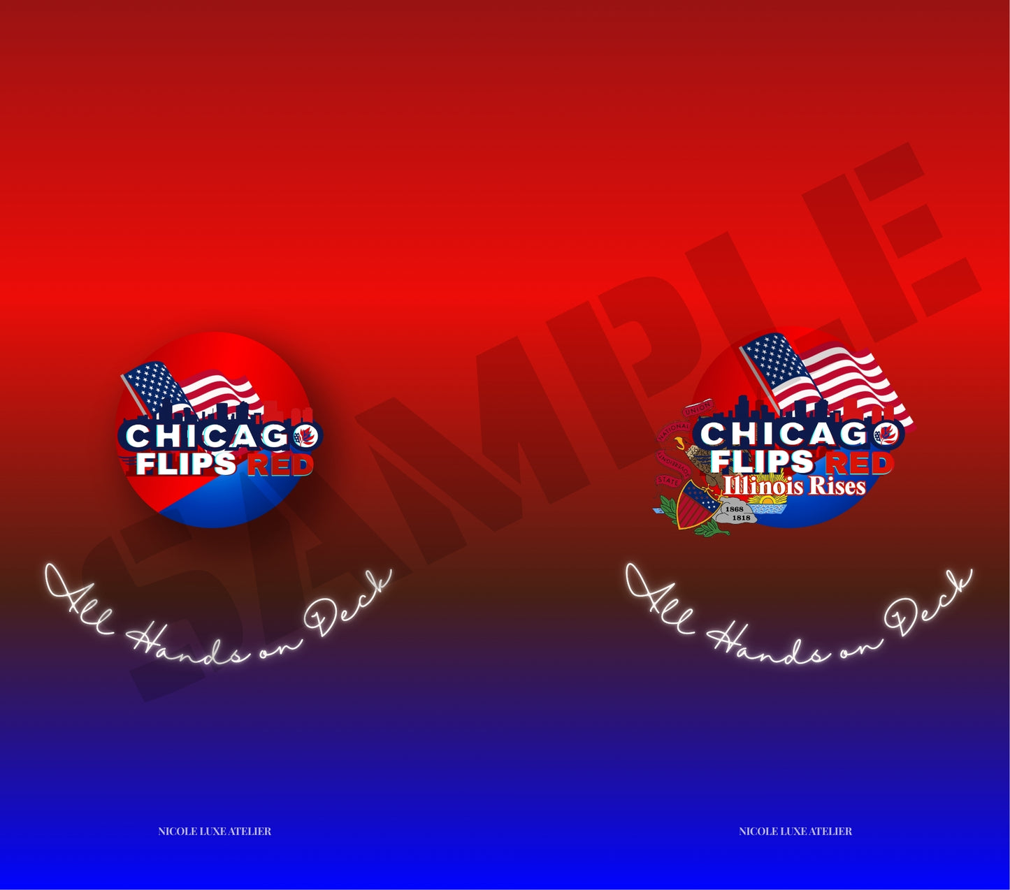 Chicago Flips Red "All Hands on Deck" Drinkware