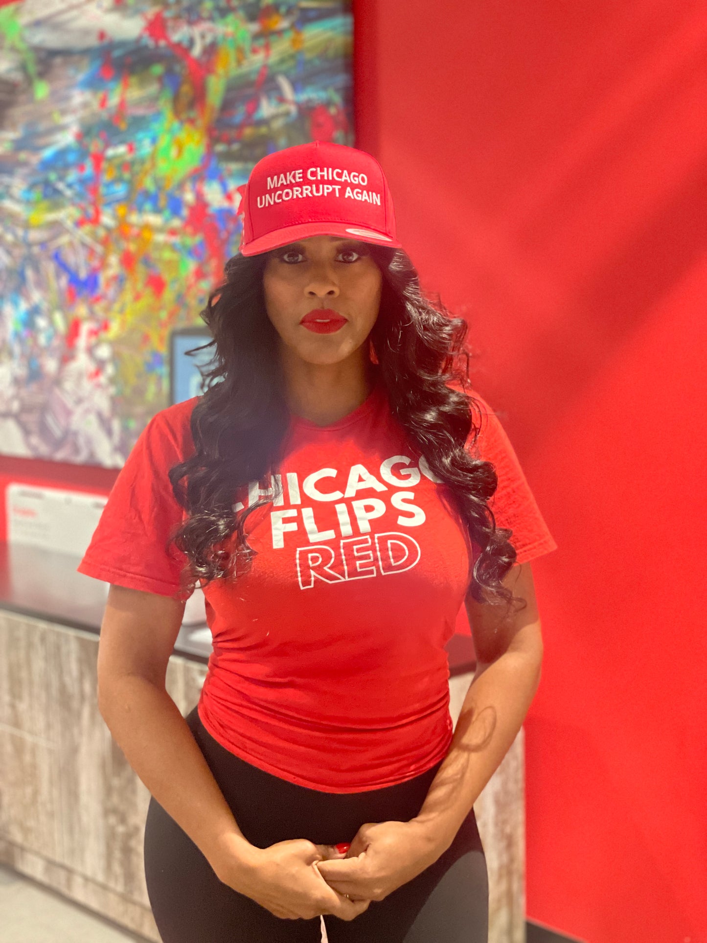 Chicago Flips Red Unisex USA-Made Midweight T-Shirt - 5040