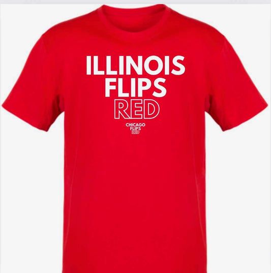 Illinois Flips Red Unisex USA-Made Midweight T-Shirt - 5040